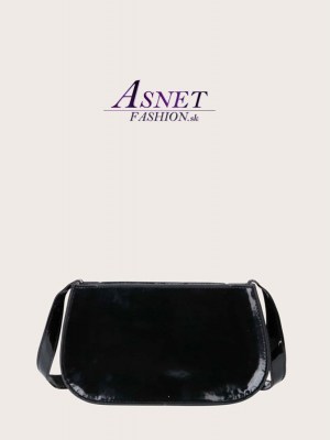 Dámska čierna kožená lakovaná mini kabelka  1199